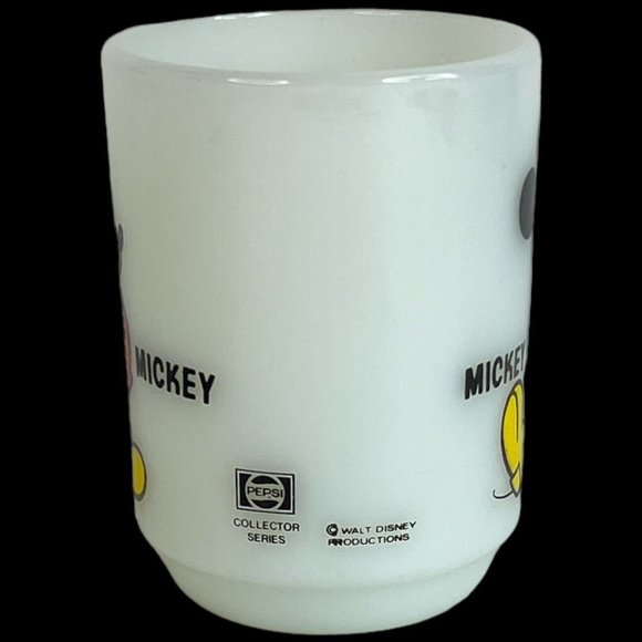 Mickey Mouse Milk Glass Mug Walt Disney PEPSI Collector Series Anchor Hocking - Picture 3 of 9